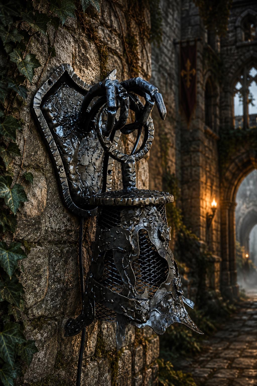 Hand Forged Skeleton Hand Sconce | Gothic Wrought Iron Wall Lamp