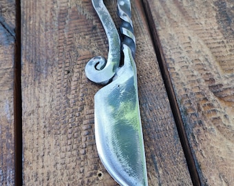 Cuchillo forjado a mano – Hoja de acero con bajo contenido de carbono – Cuchillo de herrero rústico