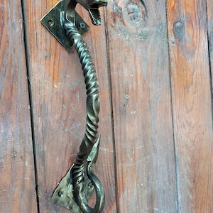 Door handle .Dragon. Door. Barn handle. Door pull.Hand-Forged Dragon Door Handle | Wrought Iron Medieval Pull | Rustic Blacksmith Hardware