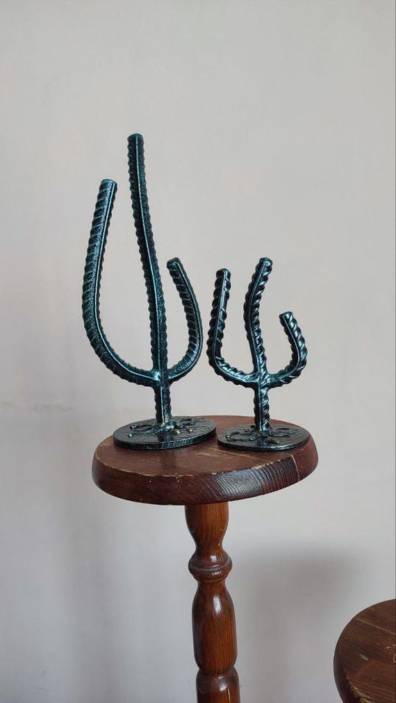 Wrought Iron Cactus Sculpture Set | Handmade Industrial Decor - Etsy