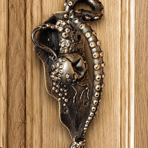 Octopus Tentacle Door Handle – Handmade Metal Art