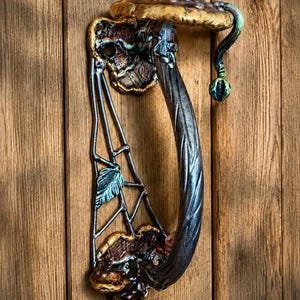 Hand Forged Mushroom Door Handle – Gothic Fantasy Woodland Hardware