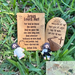 Jesus Loves Me, Jesus tag, Bible Verse gift, Sunday school gift, mini Jesus tags