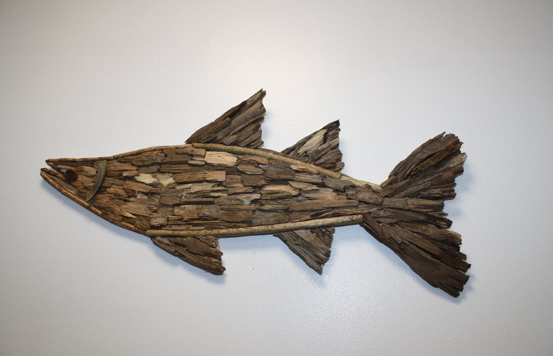 Snook Fish Handmade Driftwood Wall Art Driftwood Fish Wall Hanging
