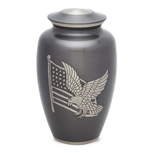 American Pride Eagle Cremation Urn For Ashes - Adult Urn - Patriotic, US Flag, Eagle - (Brass)