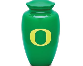 University Of Oregon Green Adult Urn with Yellow O