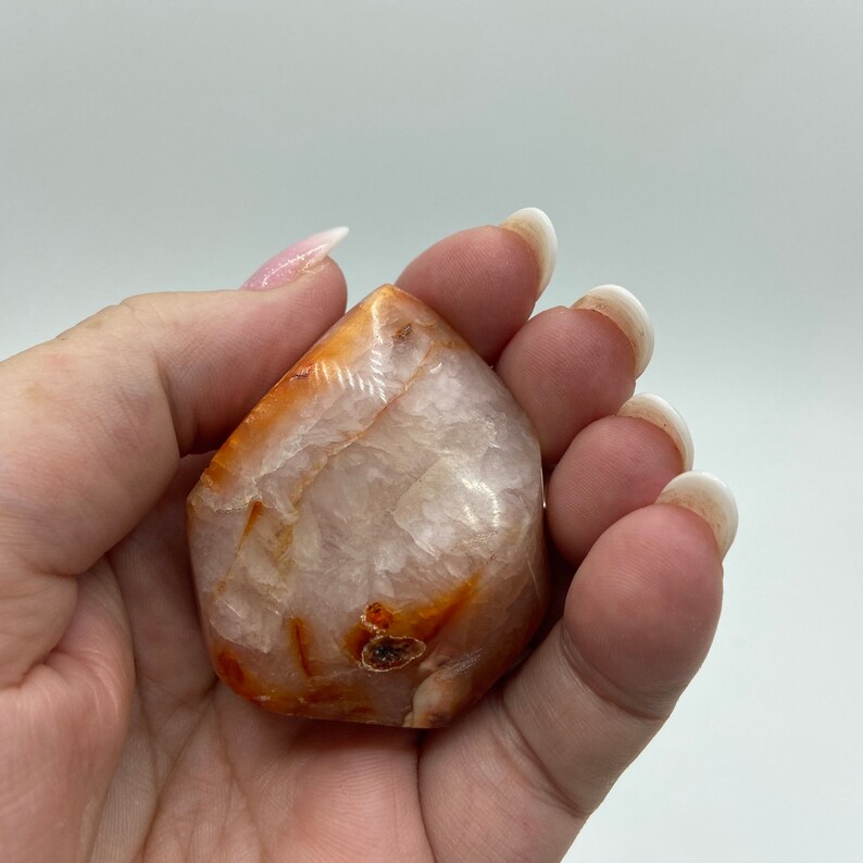 Chakras Reiki Spiritual Metaphysical 1.99\u201d Adorable Baby Carnelian Flame #CRNF-07 Energy Crystal Gemstone Carnelian Flame