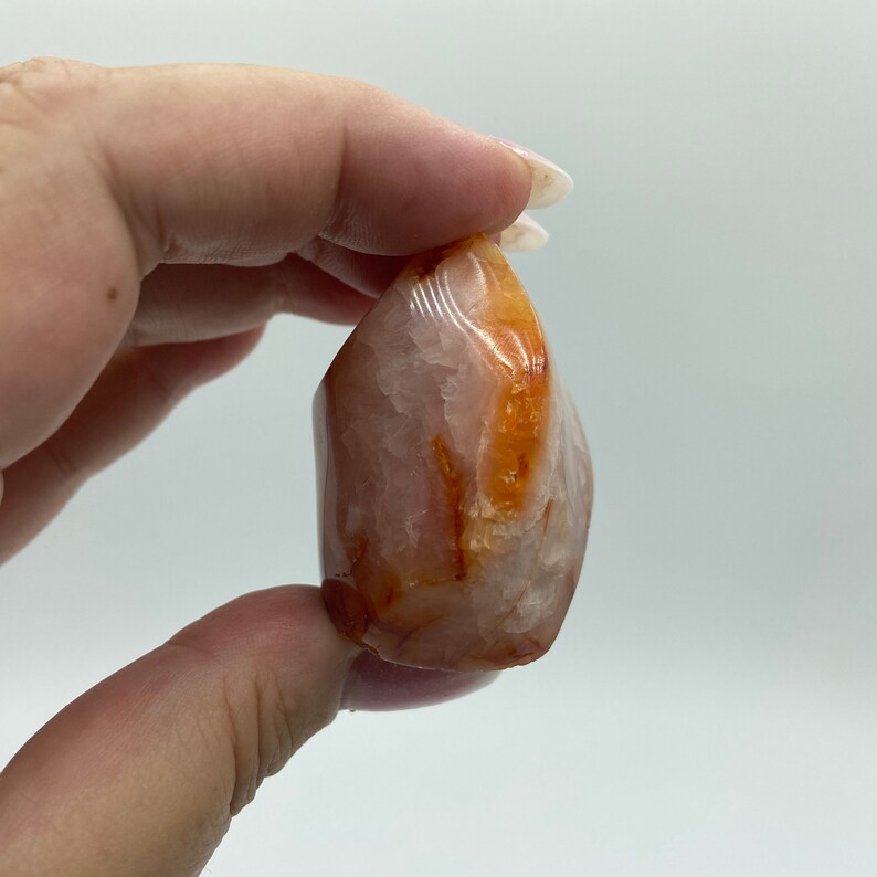 Chakras Reiki Spiritual Metaphysical 1.99\u201d Adorable Baby Carnelian Flame #CRNF-07 Energy Crystal Gemstone Carnelian Flame