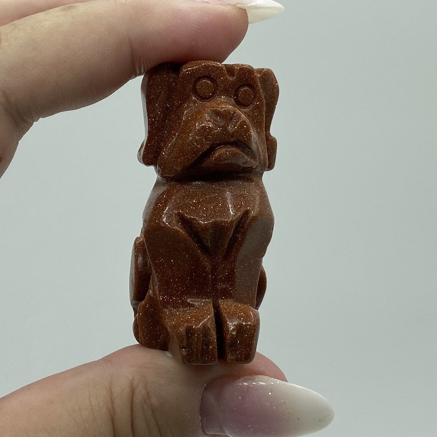 Crystal Dog14 Goldstone Crystal Gemstone Dog 2 Carved Etsy