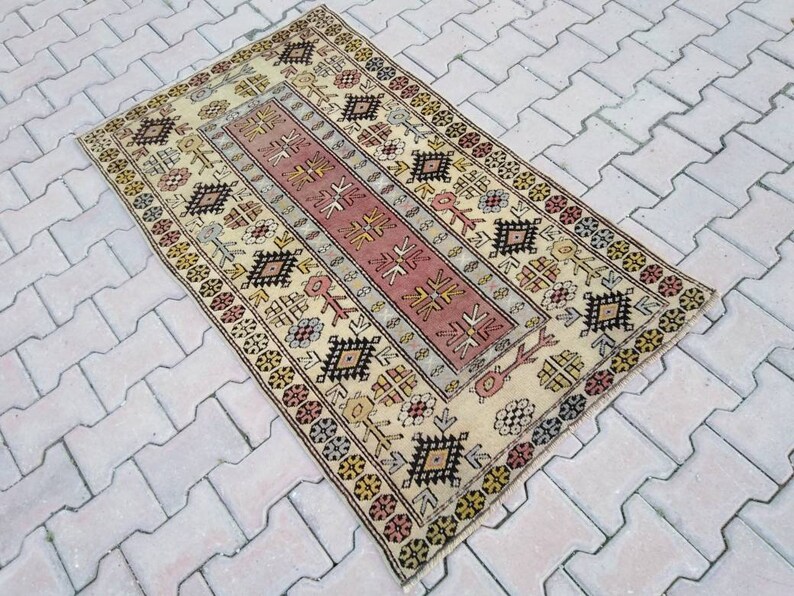FREE SH\u0130PP\u0130NG!! Vintage rug turkish hand made rug anatol\u0131an rug 2.8\u00d74.4 feet