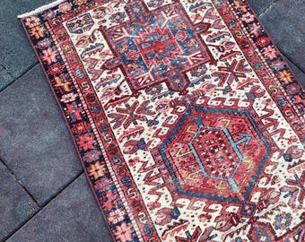 ハンドメイドペルシャランナーラグ 3 x 11フィート：アンティーク廊下