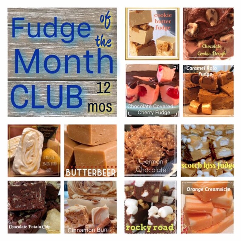 FUDGE of the MONTH CLUB 12 Month Subscription Etsy