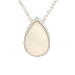 Cremation Mother of Pearl Teardrop Pendant-Urn Necklace-Memorial Necklace-Memorial Jewelry-Cremation Locket-Memorial Gift-Cremation Jewelry