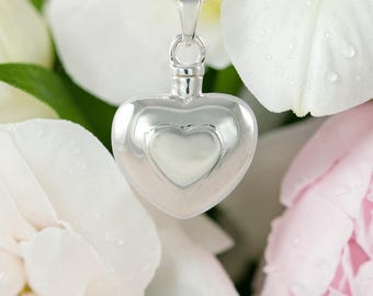 Cremation Double Heart Necklace Urn Memorial Jewelry