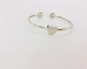 Sterling Silver Cremation Heart Bracelet, Memorial Jewelry