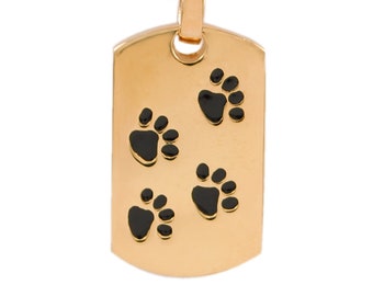Paw Print Cremation Urn Dog Tag Pendant - Pet Memorial Jewelry
