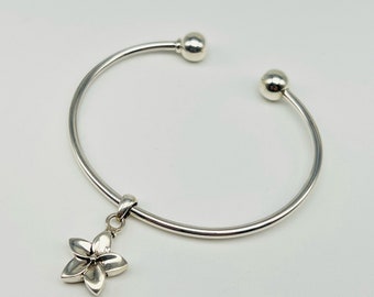 Cremation Silver Small flower Bracelet Memorial Jewelry Ashes Necklace Cremation Locket Memorial