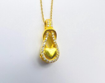 Collana con urna per ceneri crematorie a forma di fiore di loto: ciondolo commemorativo in acciaio inossidabile - per animali domestici - Italia