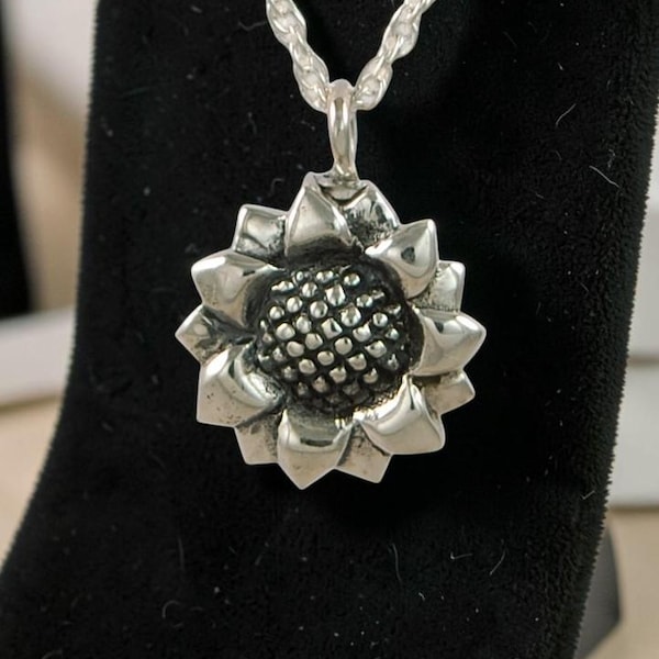 Cremation Sunflower Urn Necklace