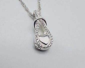 Collana con urna a forma di cuore per ceneri, ciondolo in argento sterling 925, croce a forma di cuore, regalo per donne