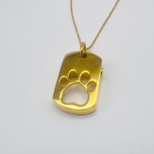 Cremation Dog Tag Paw Urn Pendant Necklace Memorial Necklace Memorial Jewelry to Ashes Necklace-Cremation Locket-Memorial Gift