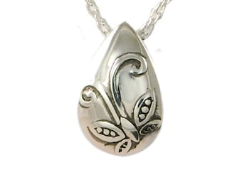 Cremation mini–Teardrop butterfly Pendant-Urn Necklace-Memorial Jewelry-Ashes Necklace-Cremation Locket-Memorial Cremation Jewelry