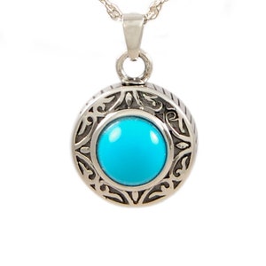 Cremation Turquoise Pendant-Urn Necklace-Memorial Necklace-Memorial Jewelry-Ashes Necklace-Cremation Locket-Memorial Gift-Cremation Jewelry