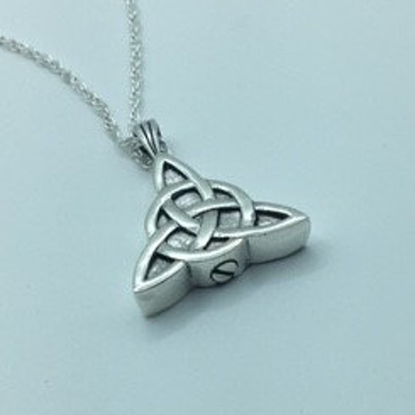 Celtic Triangle Cremation Pendant-Urn Necklace-Memorial Jewelry-Ashes Necklace-Cremation Locket-Memorial Gift-Cremation Jewelry