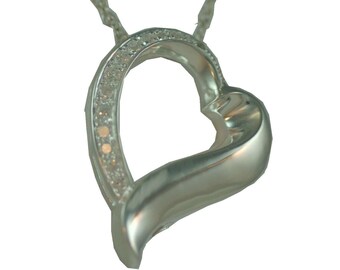 Heart Cremation Necklace CZ-Urn Necklace-Memorial Jewelry-Ashes-Cremation Locket-Memorial Gift-Cremation Jewelry Necklace Active