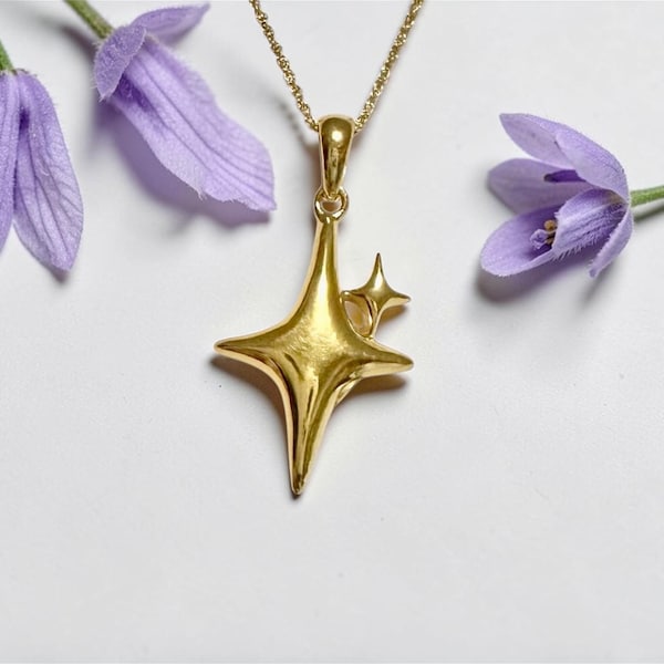 Collar de urna funeraria de oro y plata de Estrella del Norte: Joyas de recuerdo celestial