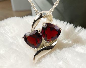 Cremation Hearts red stones Cremation Pendant-Urn Necklace-Memorial Jewelry-Ashes Necklace-Cremation Locket-Memorial Gift-Cremation Jewelry