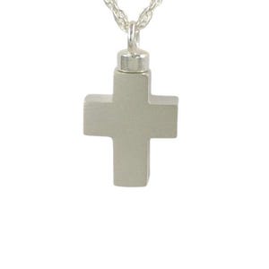 Mini Cross Cremation Urn Pendant Necklace: Memorial Jewelry for Ashes