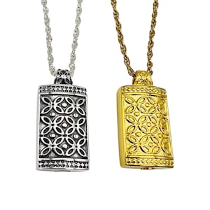 Sterling Silver Flower Cremation Urn Necklace: Filigree Keepsake Pendant