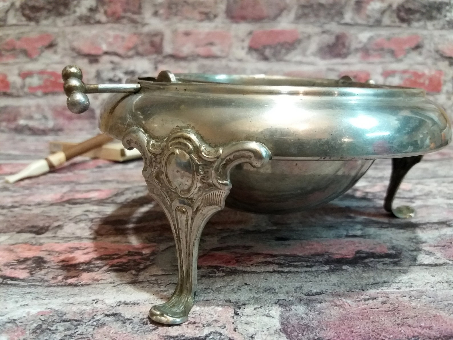 Rare metal ashtray Round ashtray Mechanical ashtray Vintage Etsy