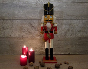 Antique wooden nutcracker, Christmas nutcracker doll, Ornaments, Decor, Handpainted wooden german nutcracker,Nutcracker king,Handmade in GDR
