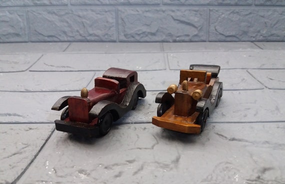 vintage wooden toy cars