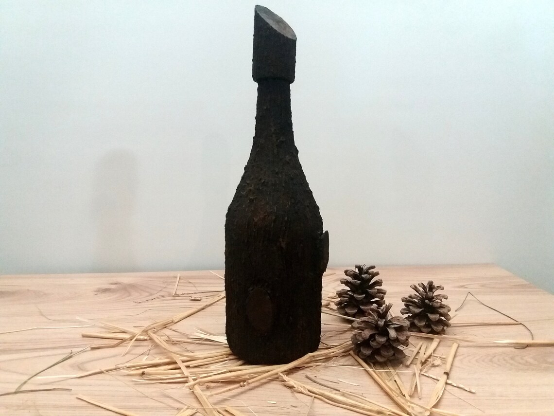 Wooden Bottle Handmade Bottle Vintage Bottle Decoration Etsy