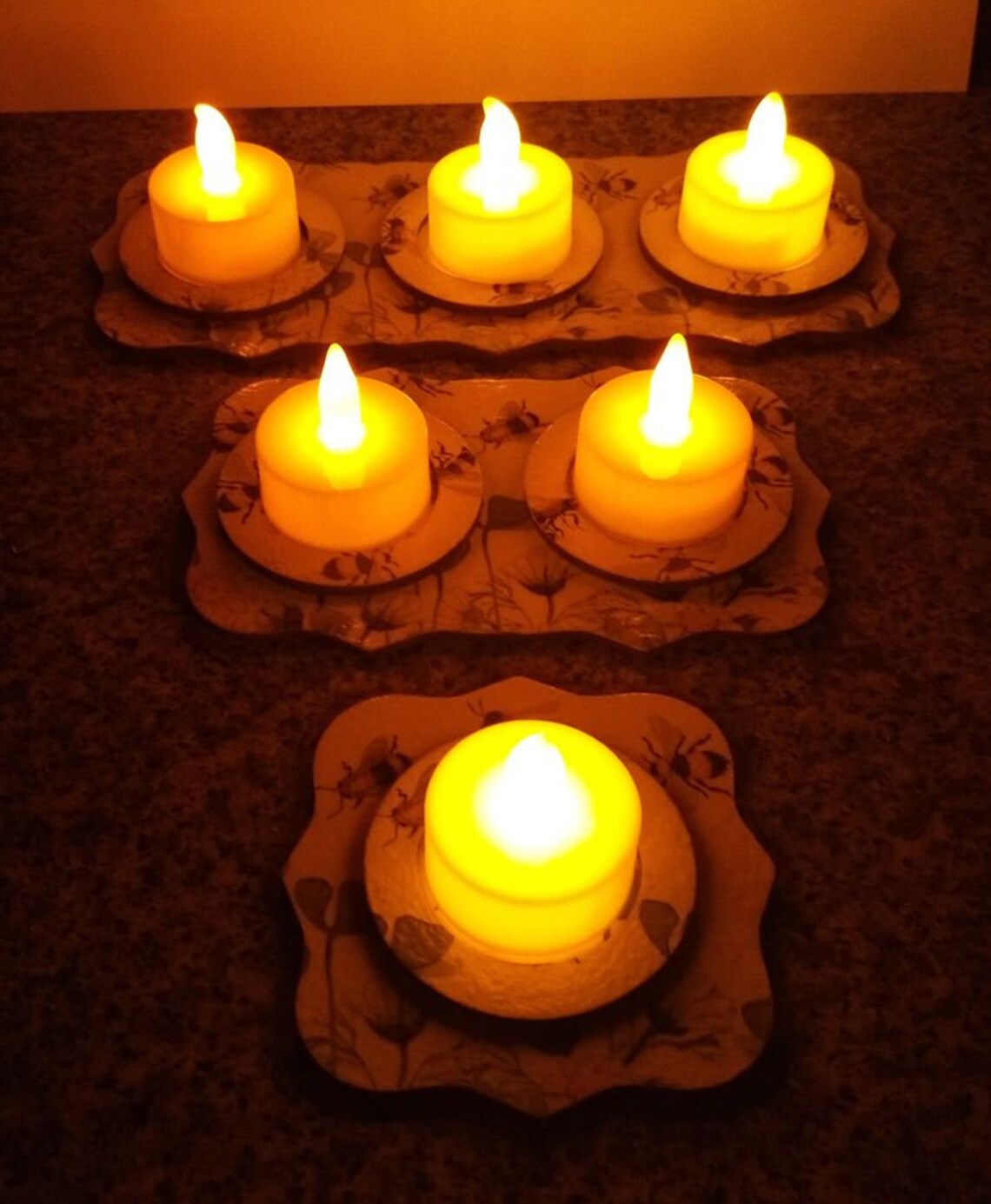 Bee Three Piece LED Tea Light Holder. Bee. Bees. LED'S. Etsy