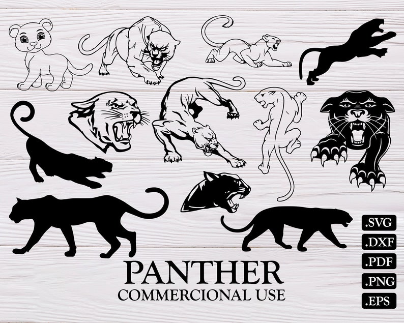 Panther Svg Panthers Svg Black Panther Svg Panther Png Etsy