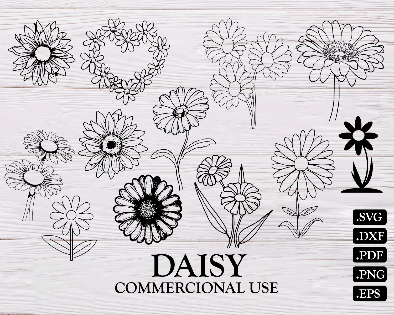 Free Free 85 Daisy Flower Silhouette Svg SVG PNG EPS DXF File