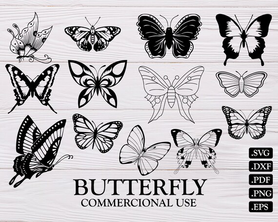 Download Butterfly Svg Butterflies Butterfly Silhouette Insect Svg Etsy PSD Mockup Templates