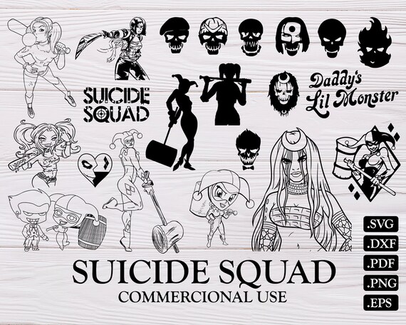 Suicide Squad Svg Joker Svg Suicide Squad Harley Quinn Svg Etsy