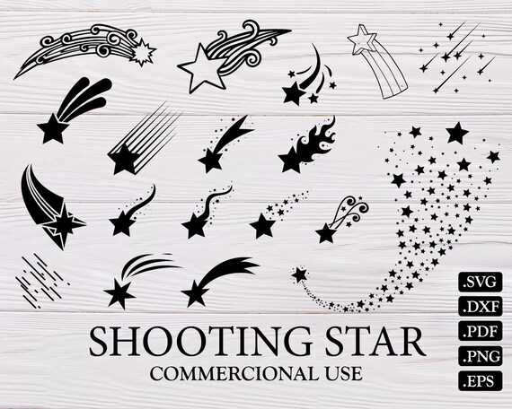 Shooting Star Svg Star Svg Shooting Star Shooting Stars Svg Star Clipart Star Silhouette Svg Files Shooting Star Vector Stars Svg