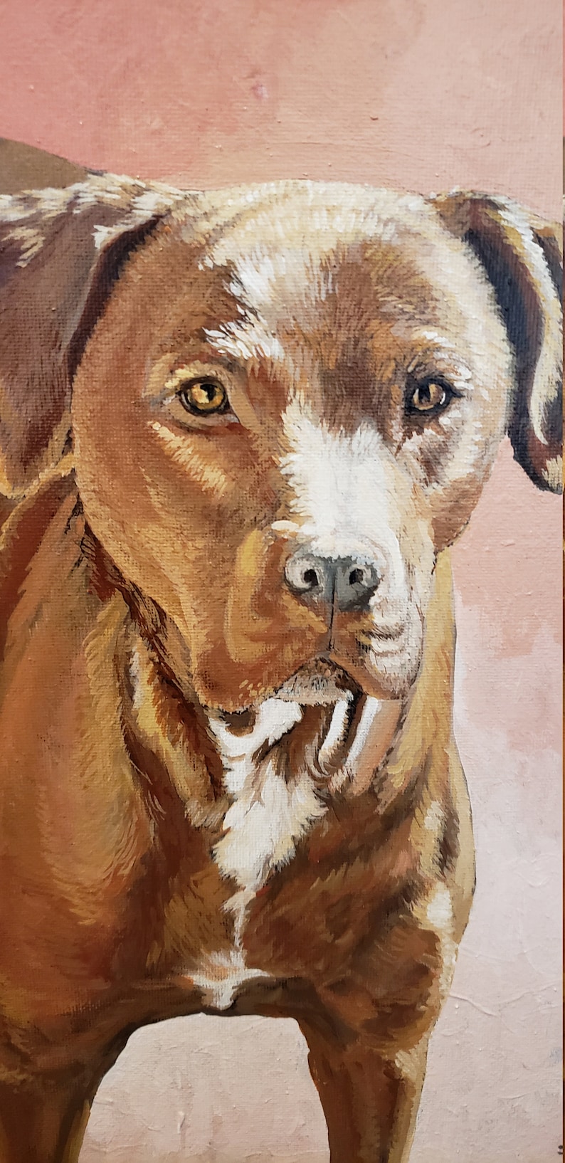 Realistic Dog Portrait Acrylic Painting From Your Photo - Personalized ...