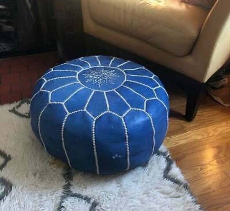 Amazing stuffed Moroccan Pouf Dark Brown Color Etsy