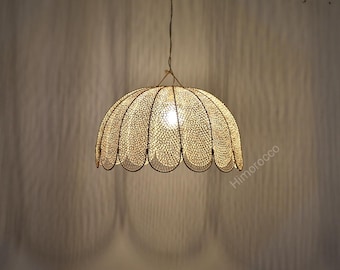 Handcrafted Raphia Pendant light - Suspension in raffia