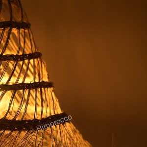 Gevlochten hanglamp van natuurlijke palmvezel Suspension en osier afbeelding 7
