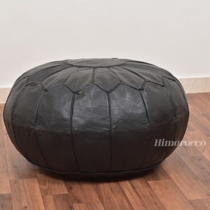 Achat Pouf ottoman marocain en cuir - Peau de mouton artisanale à motif géométrique en gros