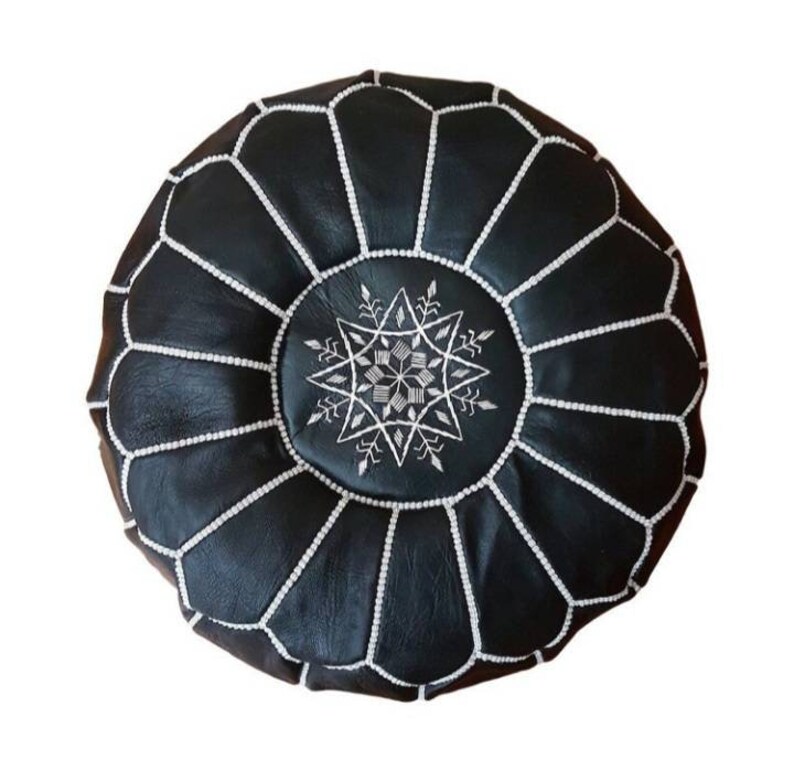 Amazing stuffed Moroccan Pouf Dark Brown Color Etsy