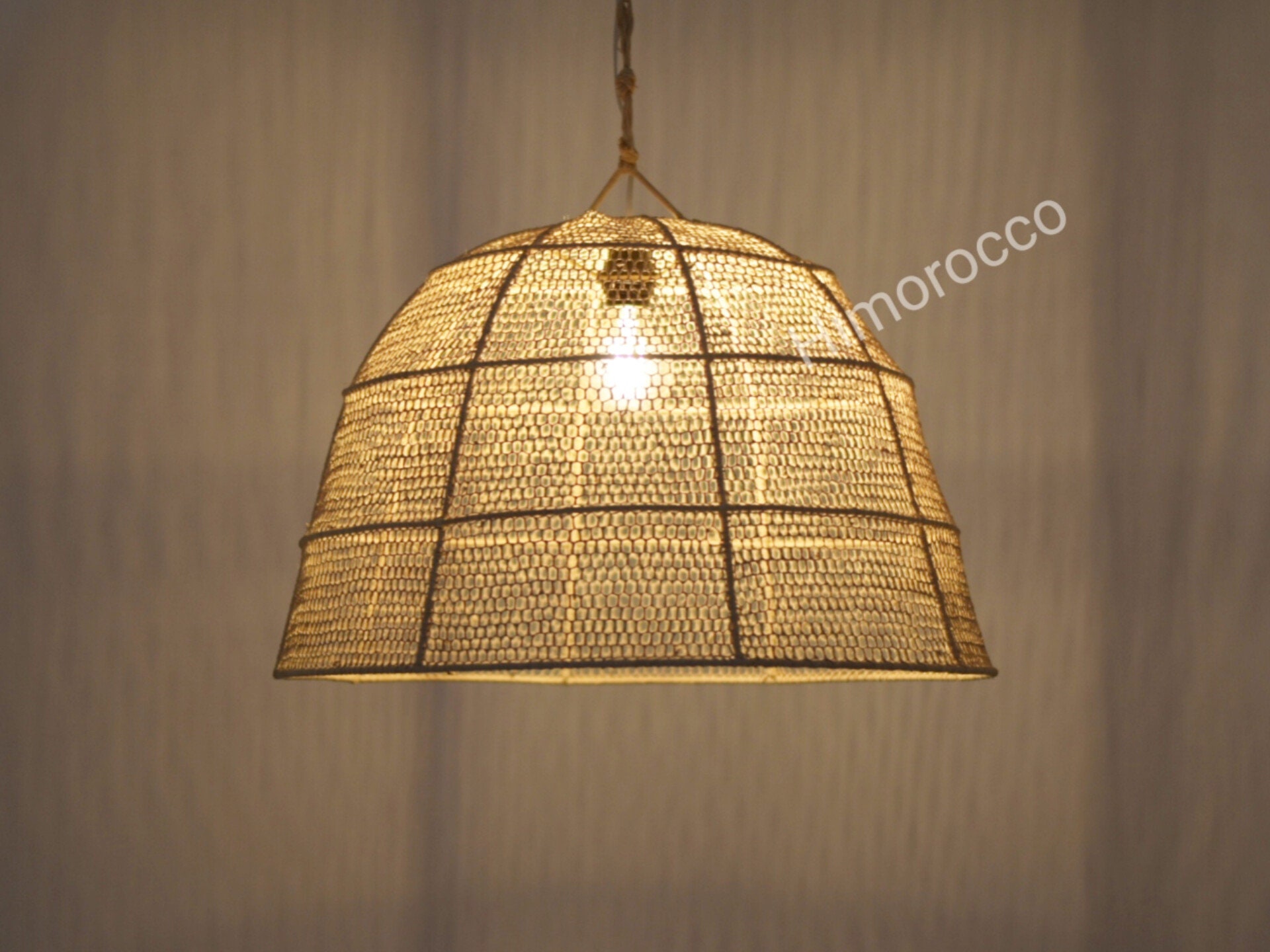 Lustre Raphia Braided Pendant Lamp in Natural Raphia Fiber - Suspension En Raffia - Etsy